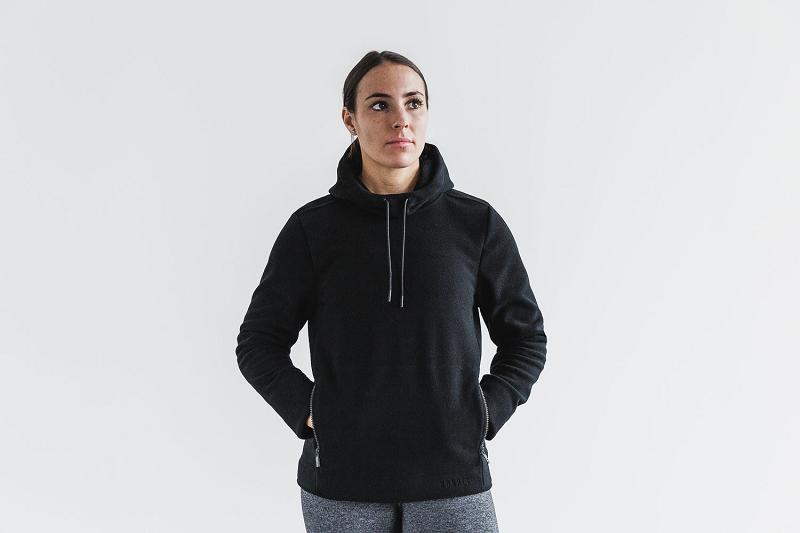 Women\'s Nobull WoArctic Pullover Hoodie Black | SG Q3136M